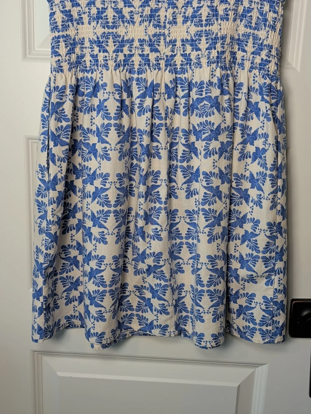 Universal Threads Blue Floral Sleeveless Smocked Waist Dress - Picture 8 of 9